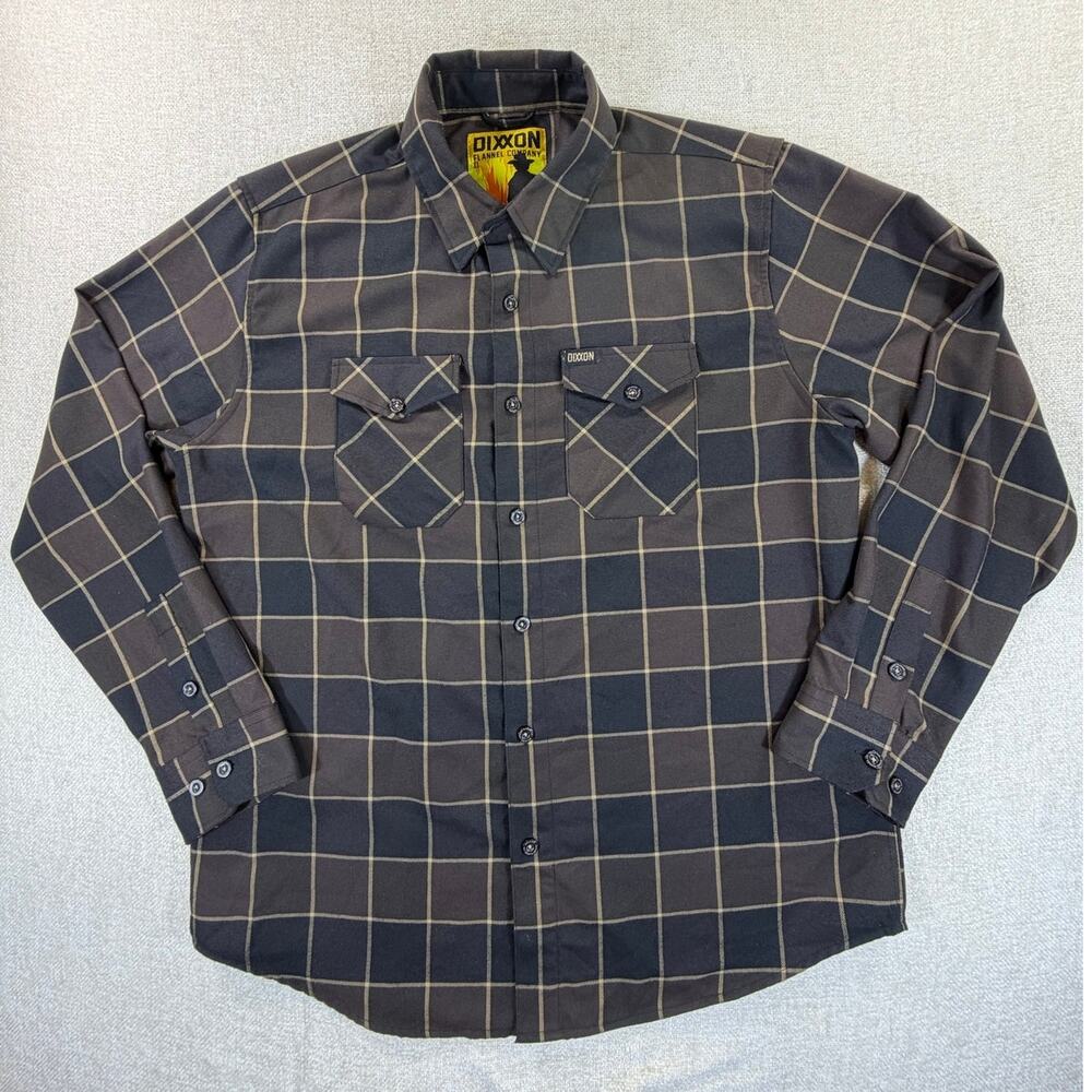 Dixxon Men's XL Brown The Drifter Plaid Long Sleeve Button Front Flannel Shirt